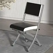 Premium Folding Chair, Metal Foldable Stool with Armrest, Folding Office Chair with Steel Frame for Living Room Commercial Chairs(Black)