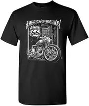 [Tee Hunt] America's Highway T-Shirt Route 66 MC Motorcycle Chopper Bobber Mens Tee Shirt