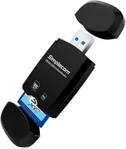 Simplecom CR303 2 Slot SuperSpeed USB 3.0 Card Reader with Dual Caps