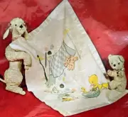 Vintage Pepperell Blanket Baby Little Helpers Nap Guard/Super Loft Satin Trm NEW