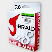 Daiwa J Braid x8 300m Chartreuse Colour PE Fishing Line - Choose Lb BRAND NEW @