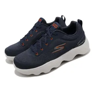 【SKECHERS】休閒鞋 Go Walk Massage Fit 男鞋 深藍 橘 緩震 回彈 健走鞋(216404NVOR)