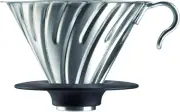 V60 Metal Coffee Dripper, Size 02, Silver