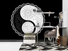 3D Sun Moon Wallpaper Wall Mural Removable Self-adhesive 128
