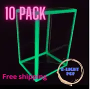 10 PACK! Extra thick Deluxe 4" GreenGlow In The Dark Funko Pop Protector Case