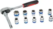 Ratchet Socket Set, 1/2 Repair Socket Set, Truck Vehicle Tools for Construction Home Garage Industrial Workshop Automotive Electrician Motorcycle Bike
