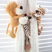 Cartoon Curtain Tiebacks Animal Curtain Holdbacks Cute Decoration Curtain String Creative Animal Plush Curtain Lace Wide Adaptation Window Decor 1Pcs (Tiger)