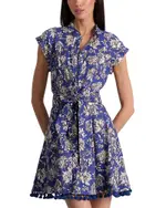 Alice and Olivia Lucy Cuffed Cap Sleeve Dress