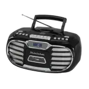 Retro Edge Big Sound Bluetooth Boombox with CD/Cassette Player-Recorder/AM-FM...