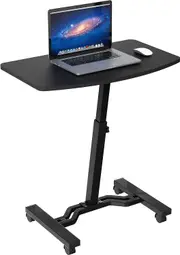 Adjustable Mobile Laptop Stand Desk Cart - 28-33'' Height, Black