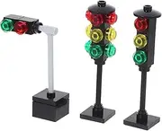 Totority Realistic Traffic Signal Model Toy DIY Mini Blocks for Kids Learning and Creative Play
