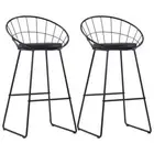 2x Bar Chairs Faux Leather Counter Height Seats Bar Stools Black/White vidaXL