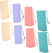 WOONEKY Lid Shampoo Bar Holder Self Draining Soap Mesh Bag for Shower Travel Home Made of Mesh Material