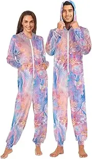 [Joisal] Snowman Sunset Adult Onesie Pajamas for Women with Pocket Christmas Costumes for Women Small