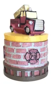 Fire Truck Firefighter Fireman Hero Lift Off Lid Trinket Box