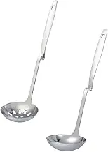 Ciieeo 2pcs Daily Use Slotted Spoon Portable Slotted Utensil Stainless Steel Serving Spoon Buffet Supply