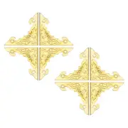 Metal Desk Corner Protectors Table Edge Cover Guard 40 x 40 x 4mm Gold Tone 8pcs