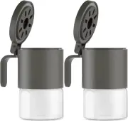 Glass Spice Jars Moisture-Proof Spice Containers with Spoons, Set of 2 10Oz/300M