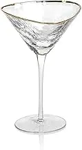 A CIVILIZED MAN Amalfi Triangular Glassware or Stemware with Gold Rims - Sets of 4 (Martini - S/4)