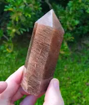 244g Natural Rutile Hair included Quartz - Rare find Polished Tower Point