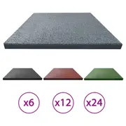 6/12/18/24x Fall Protection Tiles Rubber Safety Floor Mat Muti Colours vidaXL