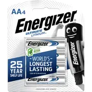 Energizer Ultimate Lithium Performance Aa Lithium Batteries 4 Pack