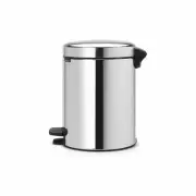 Brabantia NewIcon Pedal Bin, Wastepaper, Garbage Can, Trash, Brilliant Steel 5 L