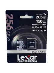 256GB (2-Pack) Professional Silver Plus microSDXC Memory Card w/SD Adapter