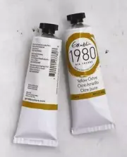 Lot of 2 Gamblin 1980 Oil Color Yellow Ochre Art Painting Colours 37 ml 1.25oz