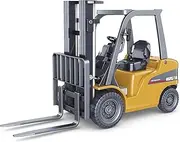 fisca Die-cast Excavator Backhoe Loader Front Loader Truck 1/50 Metal Technology Vehicle Construction Tractor Model Collection Bulldozer Back Hoe Truck Decoration Toy (Forklift)