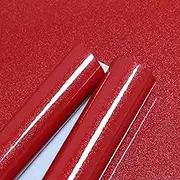 Toduso Red Contact Paper for Countertops Self-Adhesive Cabinet Contact Paper Removable Peel and Stick Wallpaper Waterproof Easy to Clean Vinyl Roll Decorative Kitchen Table Closet 15.8''x78.7''