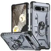 With Ring Holder Cover Case For Google Pixel 7 Pro - Gray