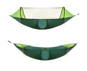 Camping Hammock with Mosquito Net - Lightweight Portable Hammock, Nylon Parachute Hammock with Bug Net -green