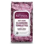 Retinol Anti-Aging Cleansing Towelettes All In One Cleanser Leaves Skin Clean