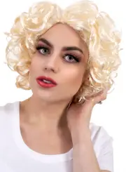 Marilyn Monroe Curly Blonde Womens Costume Wig