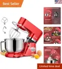 Red Tilt-Head Stand Mixer, 7.5 QT with Dishwasher-Safe Accessories & Safe Design