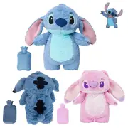 500ML Lilo & Stitch Hot Water Bottle Bag Warmer Cover Plush Fluffy Kids Toy AU