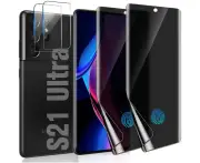 Samsung Galaxy S21 Ultra 2PCS Nano Ceramic Privacy Screen Protector + 2PCS 3D Camera Lens Protector