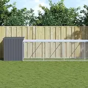 Outdoor Chicken Cage Coop with Run Anthracite 110x609x110 cm Galvanised Steel