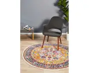 Babylon 207 Multi Round Rug - White