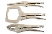 Laser Tools Locking Grip Wrench & Clamp Set 3pc 7129