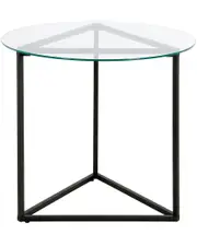 Abraham + Ivy Jenson 24in Round Side Table with Glass Top