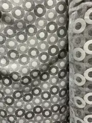 GRAY GEOMETRIC CHENILLE UPHOLSTERY BROCADE FABRIC (54 in.) Sold By The Yard