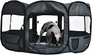 AmazonBasics Portable Soft Pet Dog Travel Playpen - 114 cm, Grey