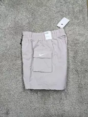 Nike Womens Small Nylon Baggy Shorts Fit High Rise Windbreaker Cargo Loose NWT