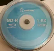 50 Pack SmartBuy Logo Top Surface BD-R BDR 6X 25GB Blue Blu-ray Recordable Disc