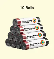 Joybos® Black Bin Bags with Drawstring 20L F61 10 rolls