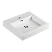475*430*80mm FIE Gloss White Ceramic Rectangular Above Counter Basin