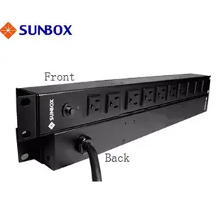 SUNBOX 10埠機架型電源排插 (無電錶1u/0u)