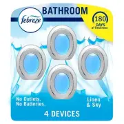 Febreze Bathroom Air Freshener Solid Linen & Sky Scent 0.25 fl. oz. 4/Pack